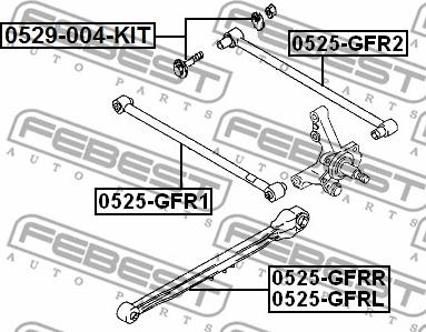 Febest 0525-GFRL - Braccio oscillante, Sospensione ruota autozon.pro