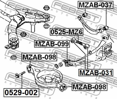 Febest MZAB-037 - Supporto, Braccio oscillante autozon.pro