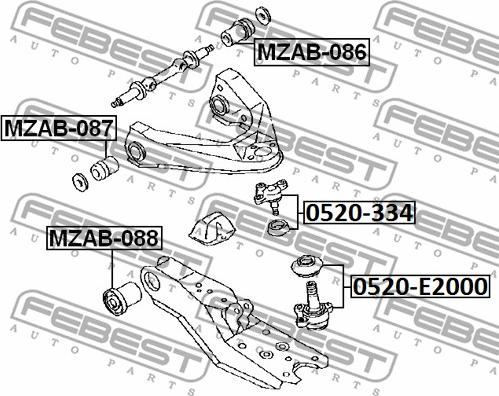 Febest 0520-334 - Giunto di supporto / guida autozon.pro