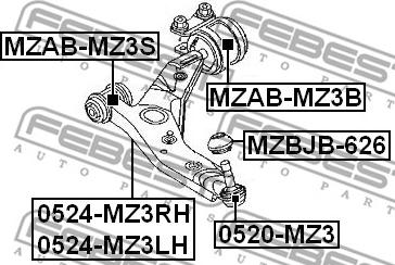 Febest MZAB-MZ3B - Supporto, Braccio oscillante autozon.pro