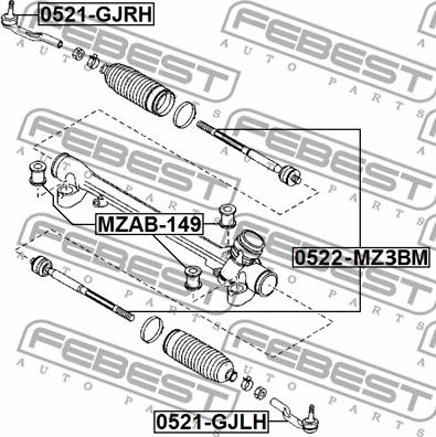 Febest 0522-MZ3BM - Giunto assiale, Asta trasversale autozon.pro