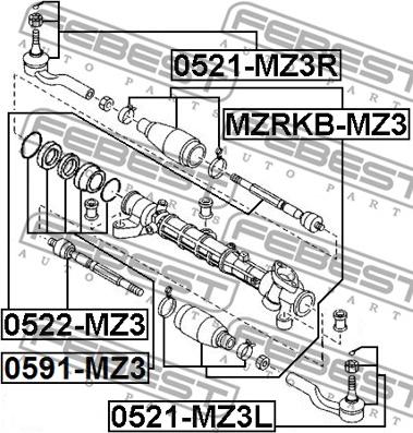 Febest 0521-MZ3L - Testa barra d'accoppiamento autozon.pro