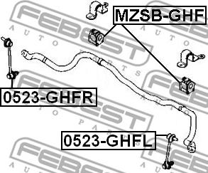 Febest 0523-GHFL - Asta / Puntone, Stabilizzatore autozon.pro