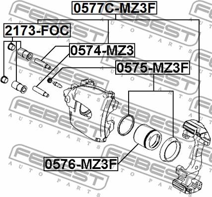 Febest 0574-MZ3 - Perno di guida, Pinza freno autozon.pro