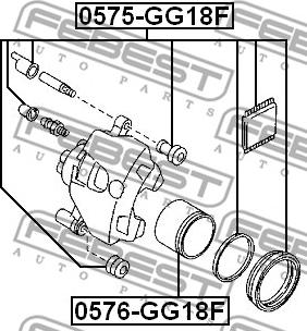 Febest 0575-GG18F - Kit riparazione, Pinza freno autozon.pro