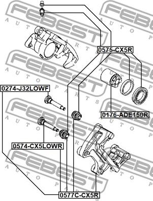 Febest 0577C-CX5R - Kit supporto pinza freno autozon.pro