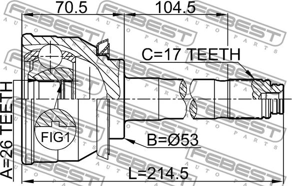 Febest 0610-004 - Kit giunti, Semiasse autozon.pro