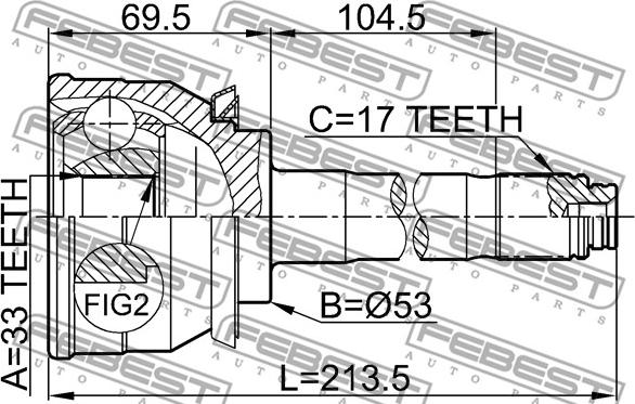 Febest 0610-007 - Kit giunti, Semiasse autozon.pro