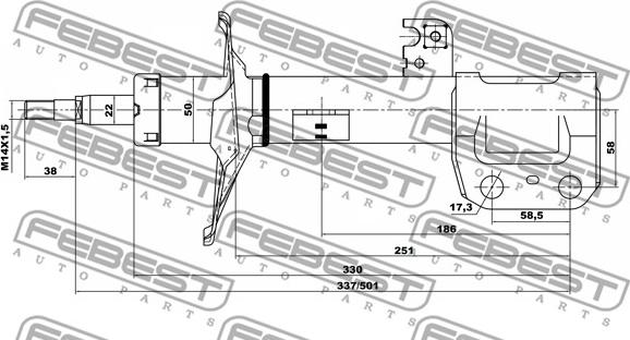 Febest 01665184FR - Ammortizzatore autozon.pro