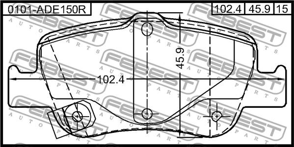 Febest 0101-ADE150R - Kit pastiglie freno, Freno a disco autozon.pro