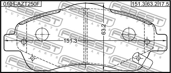 Febest 0101-AZT250F - Kit pastiglie freno, Freno a disco autozon.pro