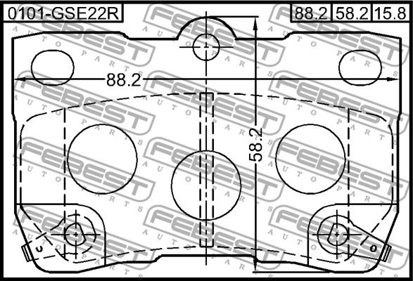 Febest 0101-GSE22R - Kit pastiglie freno, Freno a disco autozon.pro