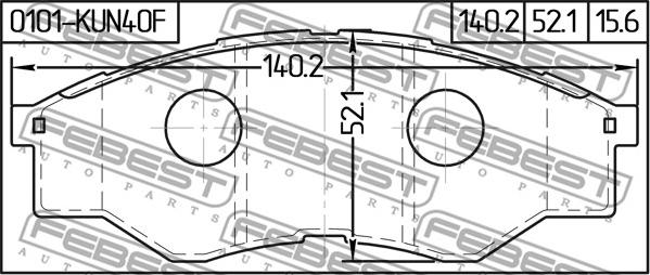 Febest 0101-KUN40F - Kit pastiglie freno, Freno a disco autozon.pro