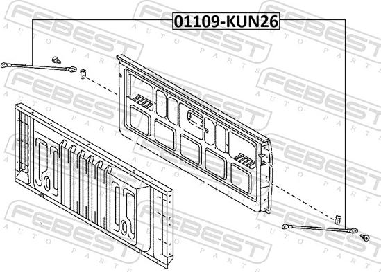 Febest 01109-KUN26 - Cavo comando cofano motore autozon.pro