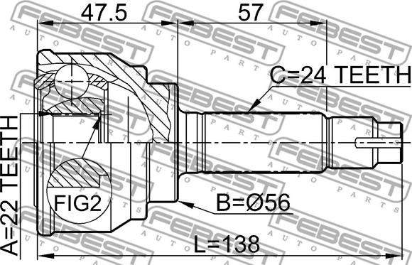 Febest 0110-042 - Kit giunti, Semiasse autozon.pro