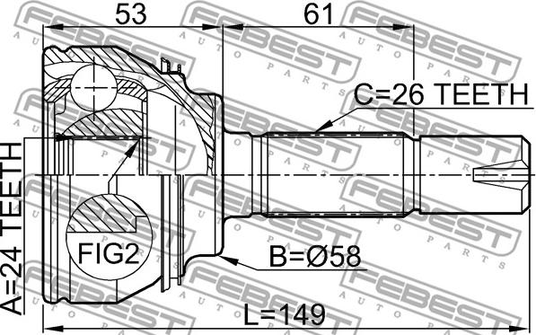 Febest 0110-055 - Kit giunti, Semiasse autozon.pro