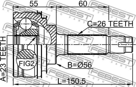 Febest 0110-010 - Kit giunti, Semiasse autozon.pro