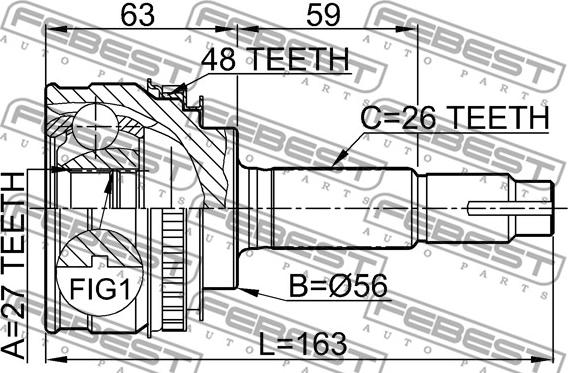 Febest 0110-018A48 - Kit giunti, Semiasse autozon.pro