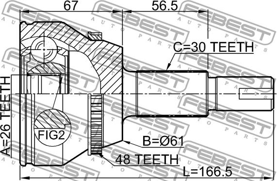 Febest 0110-GGL15A48 - Kit giunti, Semiasse autozon.pro