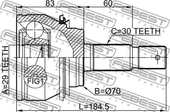 Febest 0110-GRN245 - Kit giunti, Semiasse autozon.pro