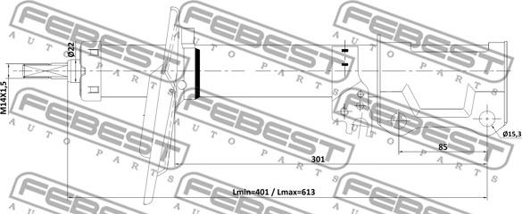 Febest 01110-003RR - Ammortizzatore autozon.pro