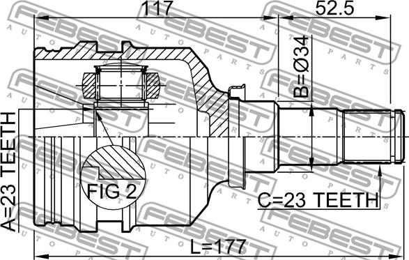 Febest 0111-001 - Kit giunti, Semiasse autozon.pro