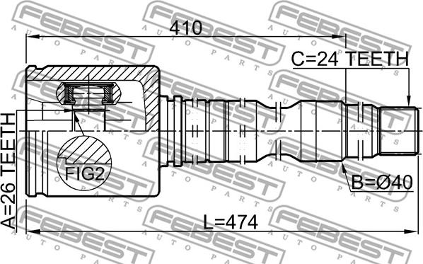 Febest 0111-ACV40RH - Kit giunti, Semiasse autozon.pro