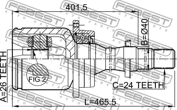 Febest 0111-AZT250RH - Kit giunti, Semiasse autozon.pro