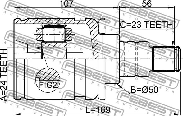 Febest 0111-GSU45LH - Kit giunti, Semiasse autozon.pro