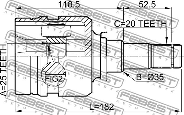 Febest 0111-NZE140 - Kit giunti, Semiasse autozon.pro