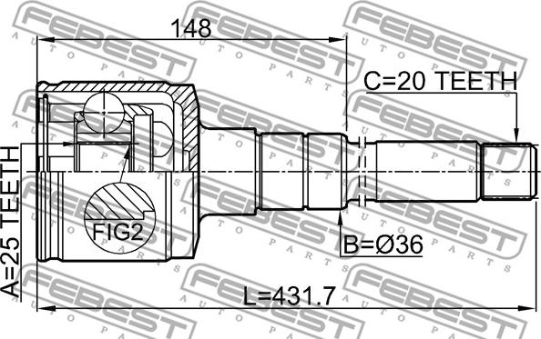 Febest 0111-ST215RH - Kit giunti, Semiasse autozon.pro