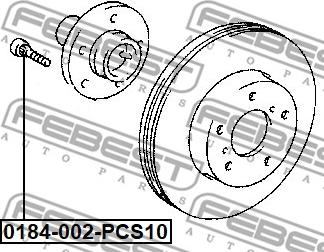 Febest 0184-002-PCS10 - Bullone ruota autozon.pro