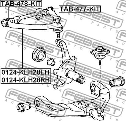 Febest TAB-478-KIT - Kit riparazione, Braccio trasversale autozon.pro