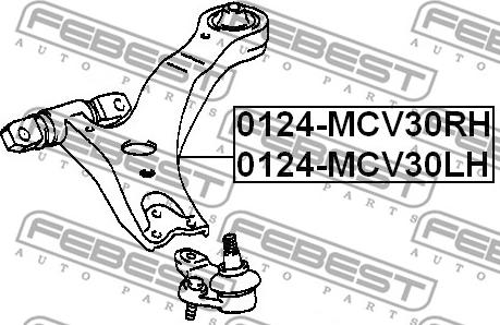 Febest 0124-MCV30LH - Braccio oscillante, Sospensione ruota autozon.pro