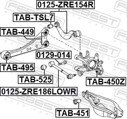 Febest 0125-ZRE186LOWR - Braccio oscillante, Sospensione ruota autozon.pro