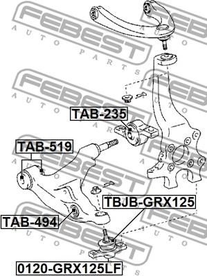 Febest TAB-519 - Kit riparazione, Braccio trasversale autozon.pro