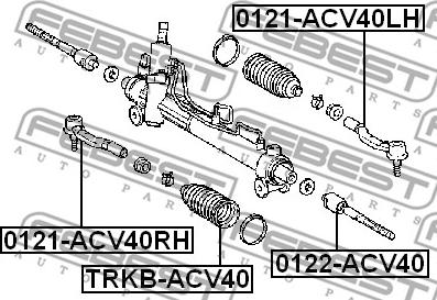 Febest 0121-ACV40RH - Testa barra d'accoppiamento autozon.pro