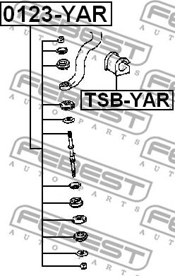 Febest 0123-YAR - Asta / Puntone, Stabilizzatore autozon.pro