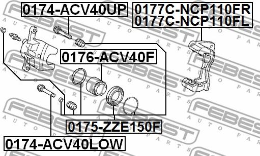 Febest 0177C-NCP110FL - Kit supporto pinza freno autozon.pro