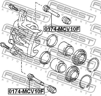 Febest 0174-MCV10F - Perno di guida, Pinza freno autozon.pro