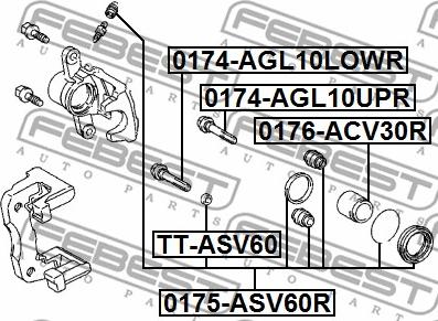 Febest 0175-ASV60R - Kit riparazione, Pinza freno autozon.pro