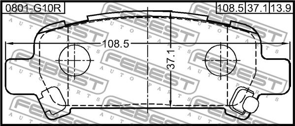 Febest 0801-G10R - Kit pastiglie freno, Freno a disco autozon.pro