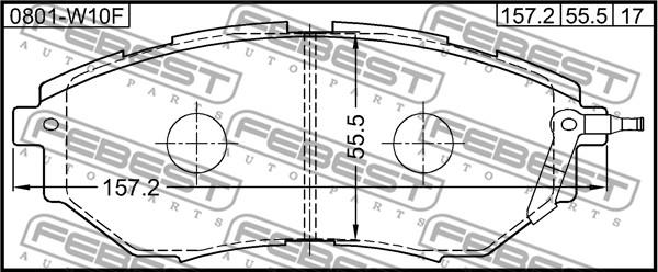 Febest 0801-W10F - Kit pastiglie freno, Freno a disco autozon.pro