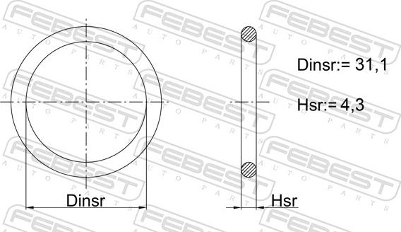 Febest 03400-001 - Guarnizione, Flangia refrigerante autozon.pro