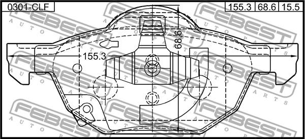 Febest 0301-CLF - Kit pastiglie freno, Freno a disco autozon.pro