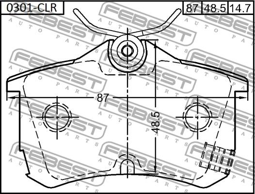 Febest 0301-CLR - Kit pastiglie freno, Freno a disco autozon.pro