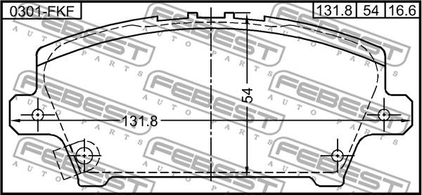 Febest 0301-FKF - Kit pastiglie freno, Freno a disco autozon.pro