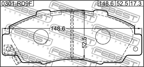 Febest 0301-RD9F - Kit pastiglie freno, Freno a disco autozon.pro