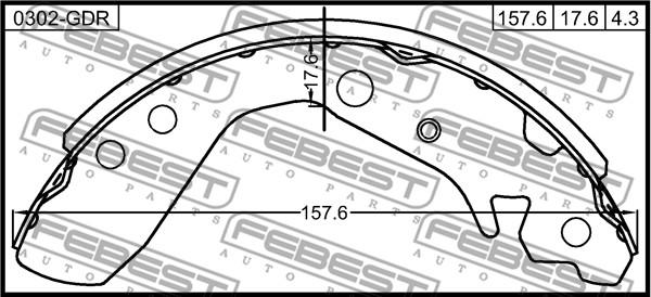 Febest 0302-GDR - Ganascia freno autozon.pro