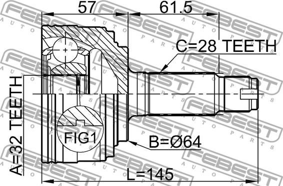 Febest 0310-033 - Kit giunti, Semiasse autozon.pro